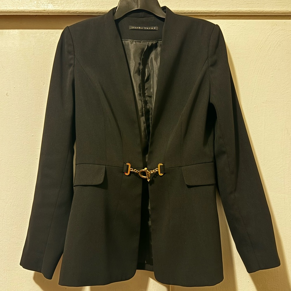 Ivanka Trump Black Blazer with Gold Detail